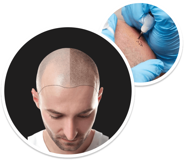 Trattamento SMP in corso — micropigmentazione cuoio capelluto